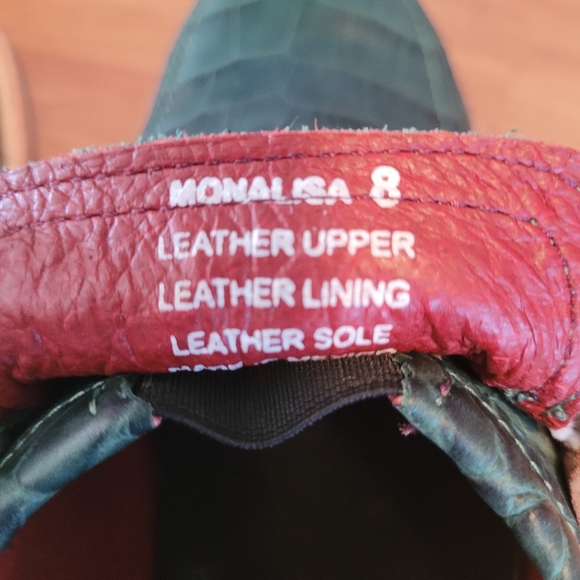 Freebird by Steven Mona Lisa Green Croco Leather Slip On Shoes, Women 8 - Picture 4 of 5